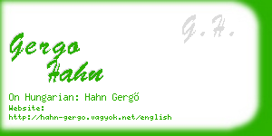 gergo hahn business card